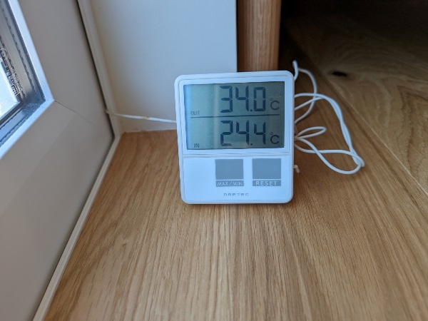 室内と屋外の気温