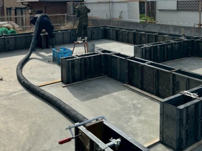 立上りコンクリート施工