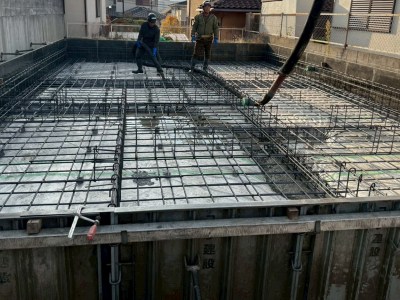 土間コンクリート施工