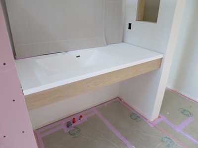 洗面人工大理石一体型カウンター